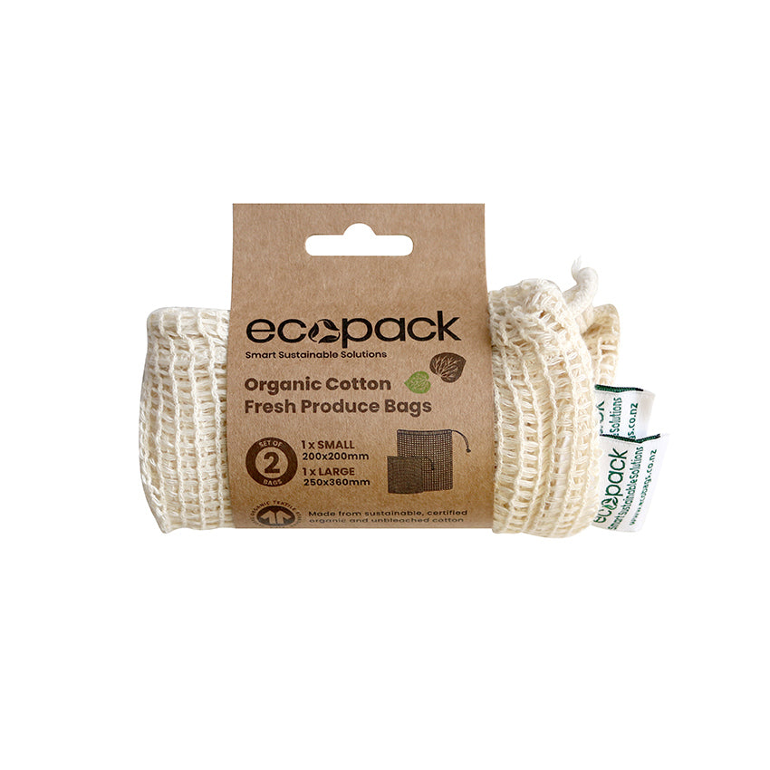 Ecopack Organic Cotton String Produce Bags [Small & Large]