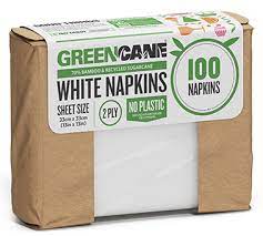 Green Cane White Napkins [100 Napkins]
