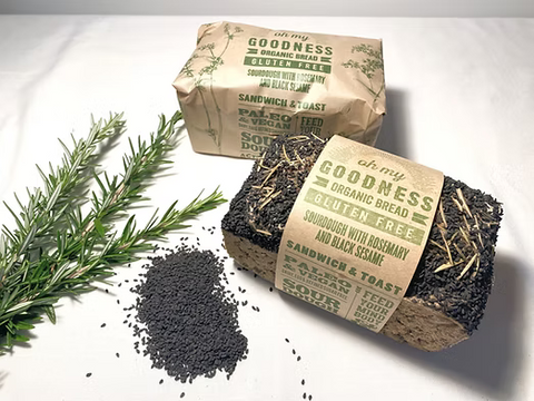 OMG - Organic Rosemary & Black Sesame Sourdough [740g] - [Frz/Sliced] In Store/Click & Collect Only