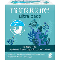 Thumbnail for Natracare Organic Pads With Wings Super - Ultra [12 Pack]