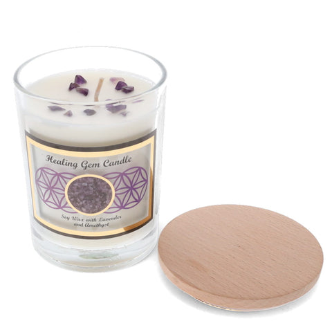 Soy Glass Jar Candle - Healing Amethyst With Lavender