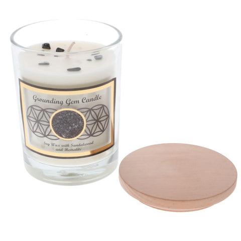 Soy Glass Jar Candle - Grounding Hematite With Sandalwood