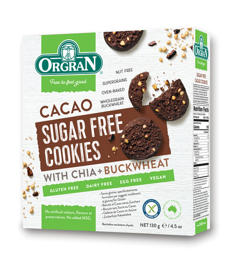 Orgran - Cacao Sugar Free Cookies - [130g]