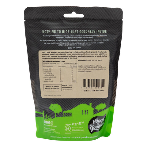 Honest To Goodness - Natural Celtic Salt [Fine] - [600g]