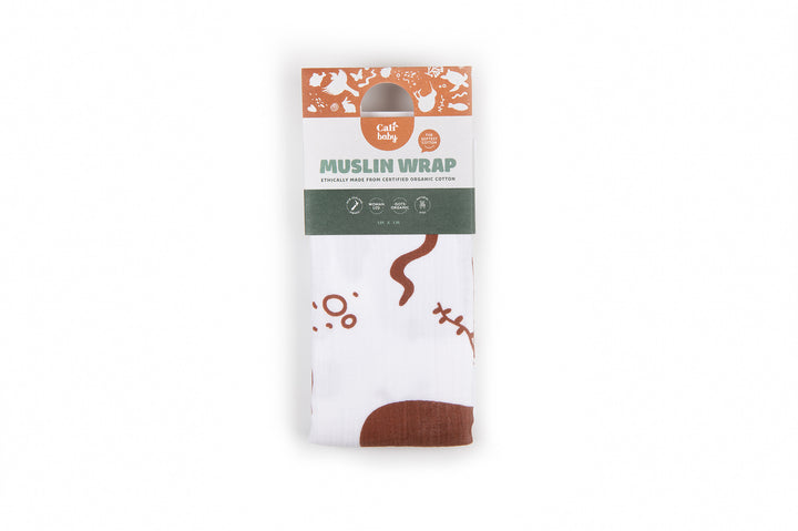 CaliWoods - Organic Baby Muslin Wrap [Animal Print - 1m2]