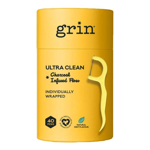 Grin - Ultra Clean Recycle Dental Floss [Charcoal Infused] - [40]