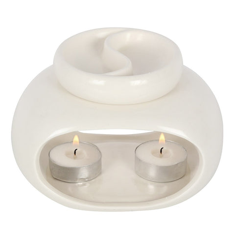 White Double Oil Burner