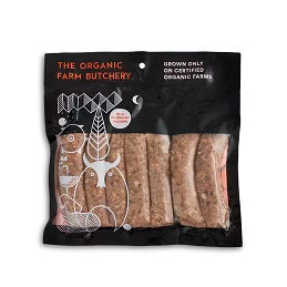 The Organic Farm Butcher - Organic Balsamic Beef & Mustard Sausages - [400g] - IN STORE/CLICK & COLL