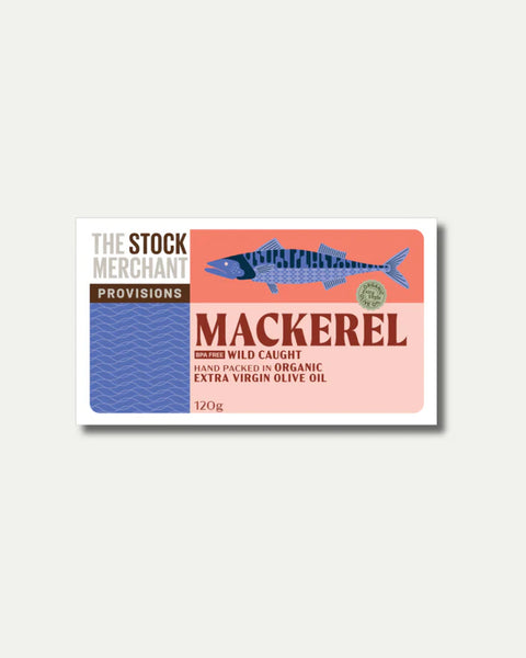 The Stock Merchant - Wild Caught Mackerel in Organic Extra Virgin Olive Oil - [120g]