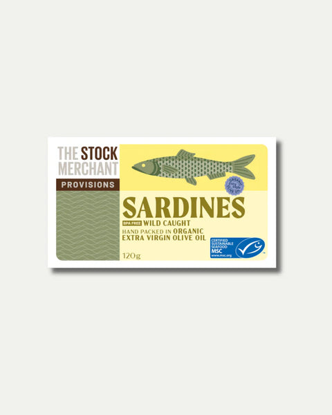 The Stock Merchant - Wild Caught Sardines in Organic Extra Virgin Olive Oil - [120g]