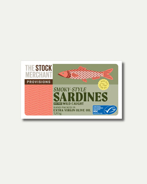 The Stock Merchant - Wild Caught Sardines in Organic Extra Virgin Olive Oil [Smoky Style] - [120g]