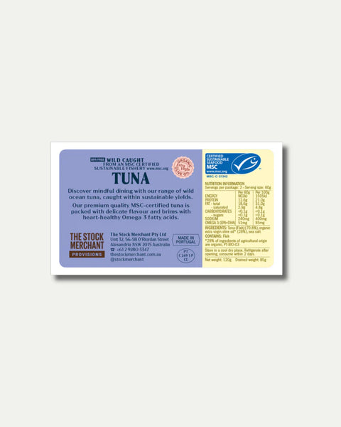 The Stock Merchant - Wild Caught Tuna in Organic Extra Virgin Olive Oil - [120g]