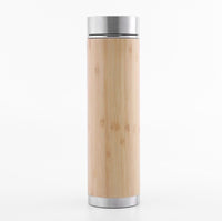 Thumbnail for Bamboo Insulated Bottle With Tea Strainer 450ml + Free Neoprene Cover