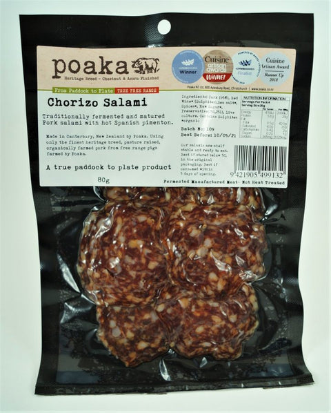 Poaka - Sliced Chorizo Salami - [80g] - In Store/Click & Collect Only