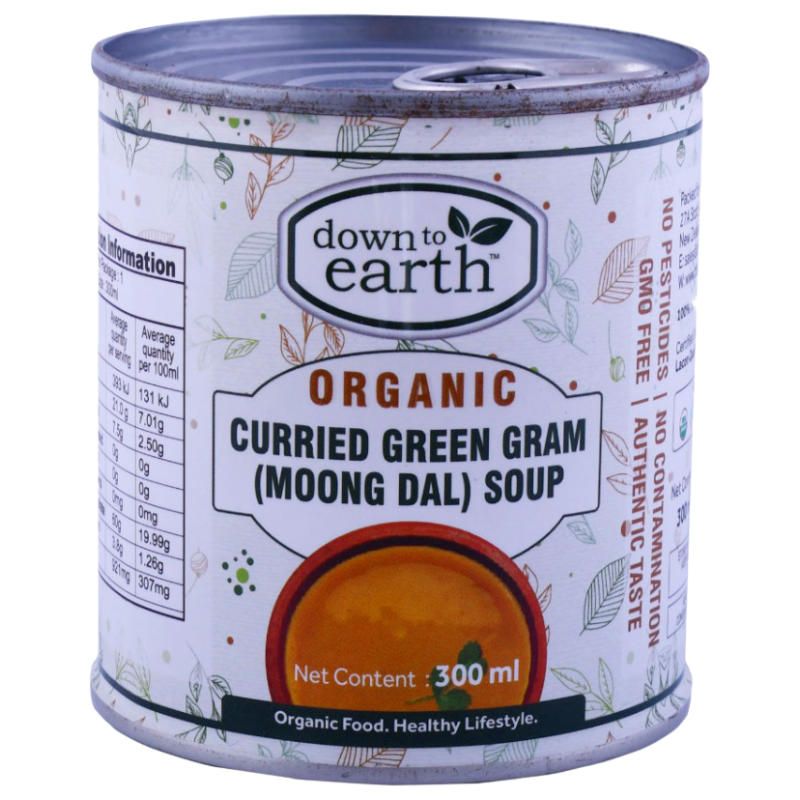 Down To Earth - Organic Curried Green Gram Moong Dahl Soup - [300ml]