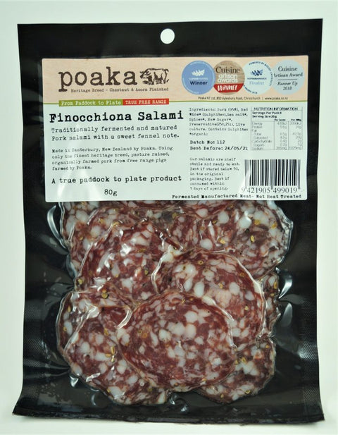 Poaka - Sliced Finocchiona - [80g] - In Store/Click & Collect Only
