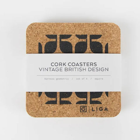 Natrually Harvested Cork Drinks Coasters - Geometric [x4]