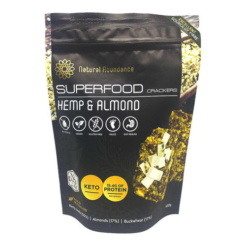 Natrual Abundance - Superfood Crackers Hemp & Almond - [100g]