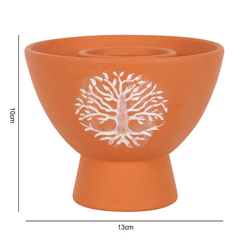 Terracotta Tree of Life Smudge Bowl