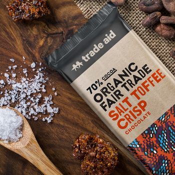Trade Aid - Organic Dark Chocolate Salt Toffee Crisp - [100g]