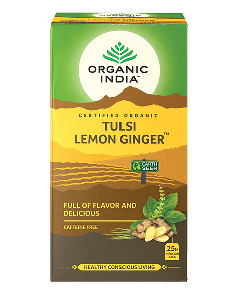 Organic India - Organic Tulsi Tea Lemon & Ginger - [25 Bags]