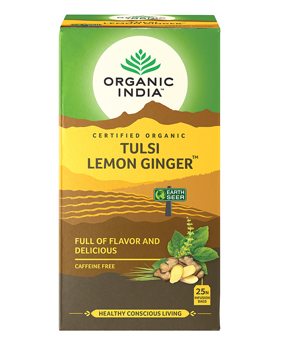 Organic India Tulsi Tea - Lemon & Ginger [25 Bags]