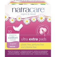 Thumbnail for Natracare - Ultra Extra Pads With Wings (Super) - [10 Pack]