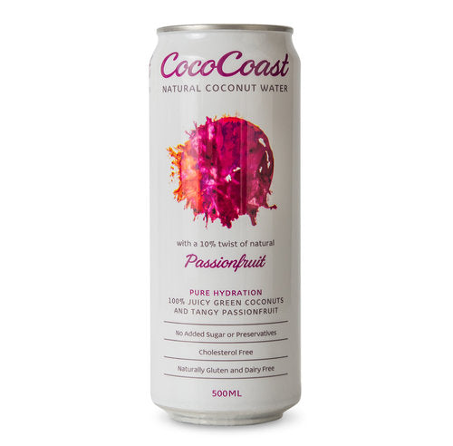 CocoCoast Natural Coconut Water - Passionfruit [500ml]