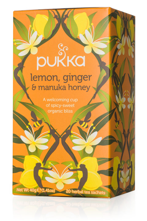 Pukka - Organic Lemon Ginger & Manuka Honey Tea - [20 Bags]