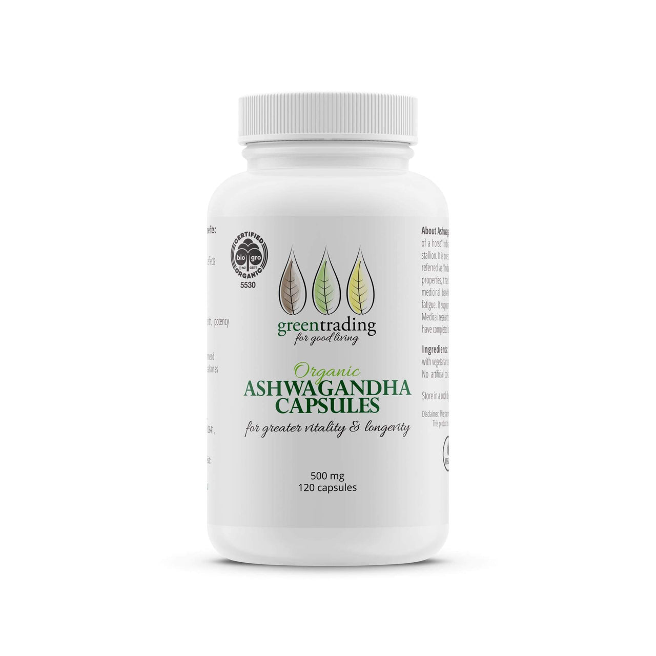 Green Trading - Organic Ashwagandha - [120 Caps]