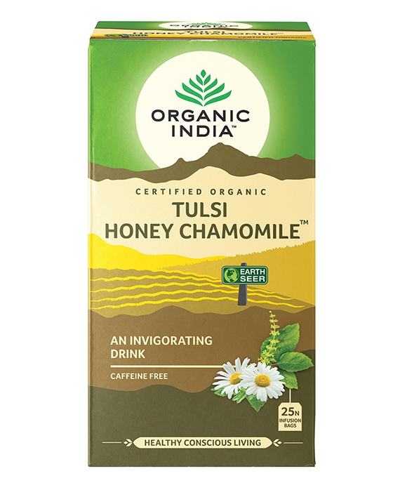 Organic India Tulsi Tea - Honey & Chamomile [25 Tea Bags]