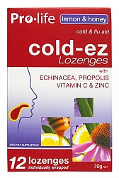 Pro-life Cold-ez Lozenges - Lemon & Honey [12 Lozenges]
